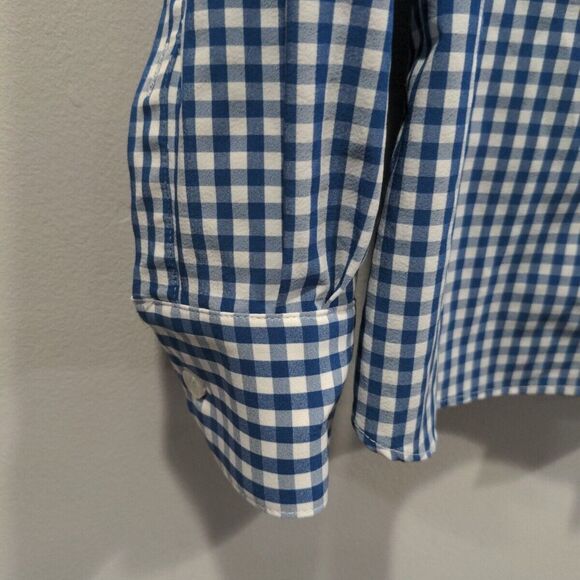 Mizzen+Main Mens Button Down Leeward Trim Fit LS Shirt Size M Blue Check Casual - Picture 4 of 8